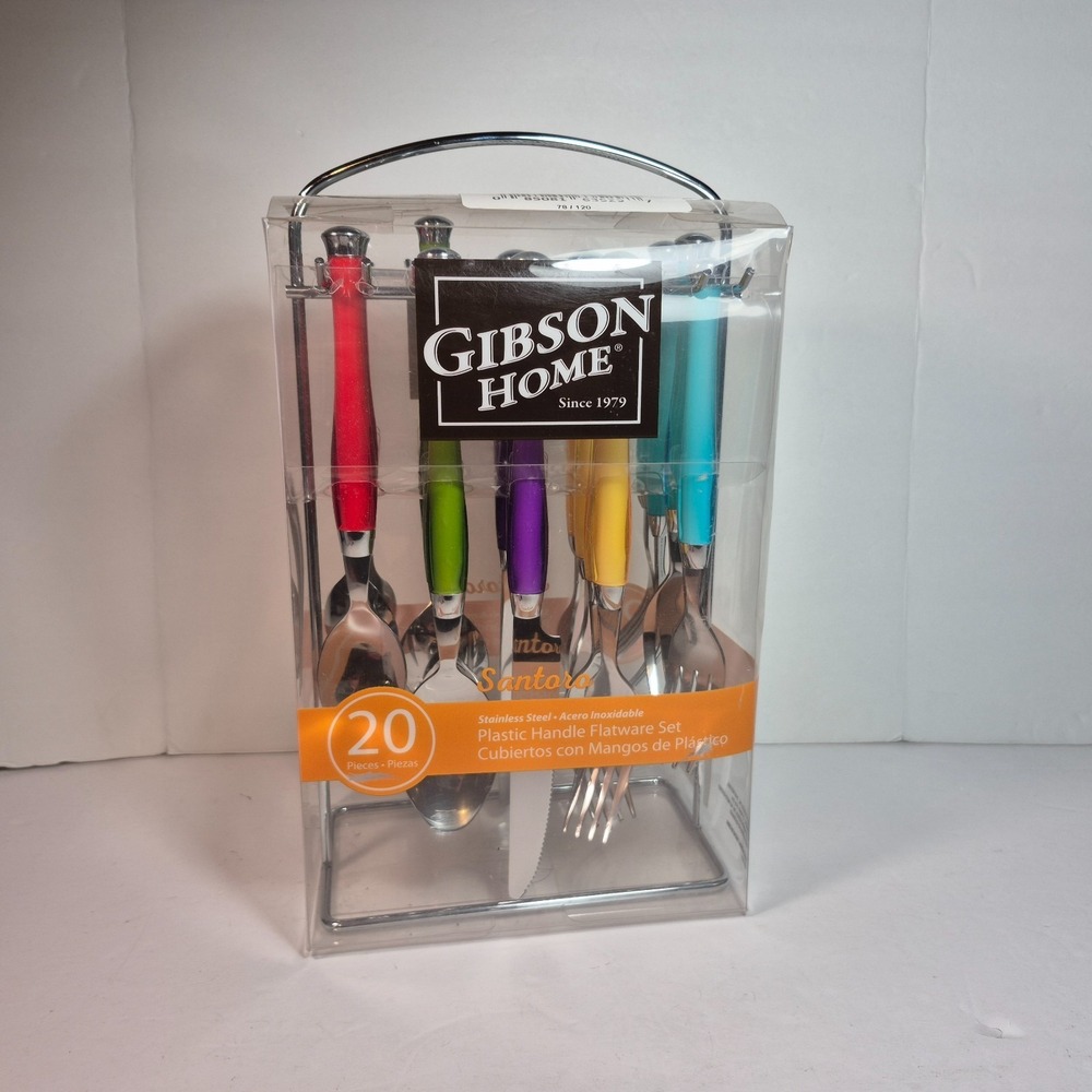 Gibson Home Santoro 20-Piece Stainless Steel Flatware Set Hanging
